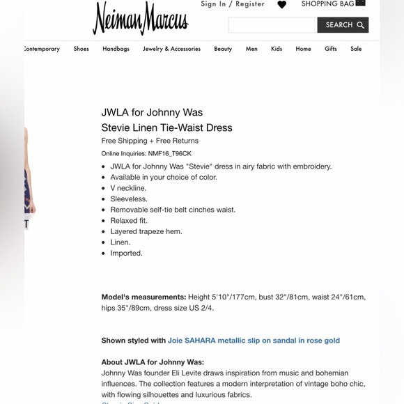 Johnny Was LA Stevie linen dress. - Picture 12 of 13